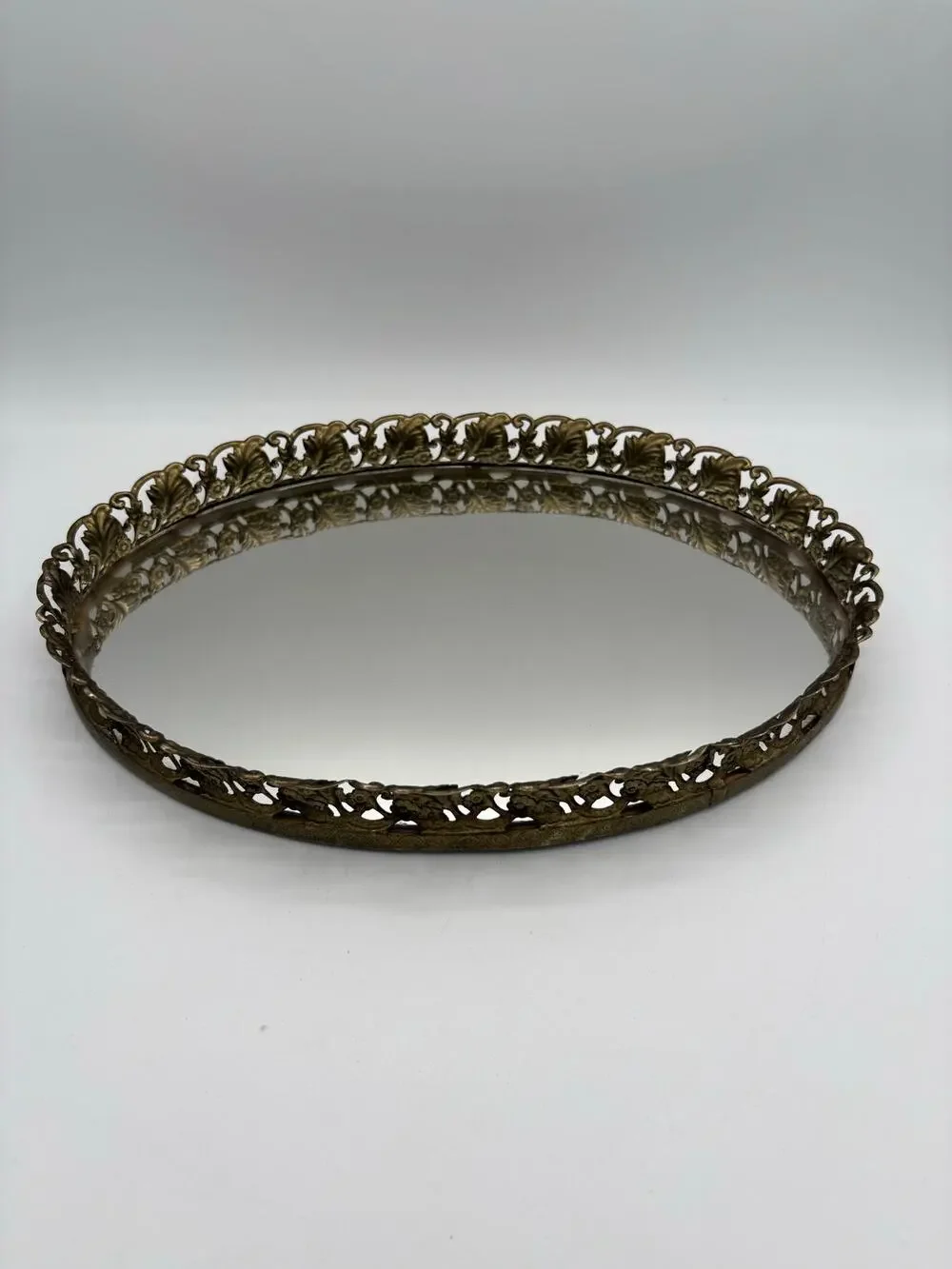 Vintage Oval Framed Vanity Top Mirror 13x9